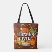 Happy Thanksgiving Day Food Canvas tas (Achterkant)