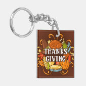 Happy Thanksgiving Day Food Sleutelhanger (Voorkant Links)
