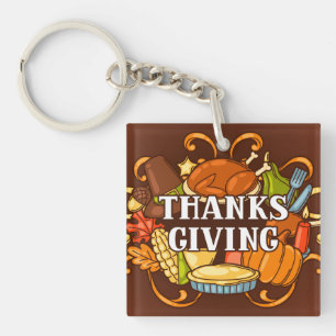 Happy Thanksgiving Day Food Sleutelhanger