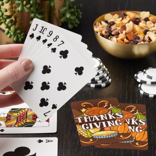 Happy Thanksgiving Day Food-spelkaarten Pokerkaarten (Insitu)