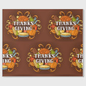 Happy Thanksgiving Day Food Wrapping Paper Cadeaupapier (Vlak)