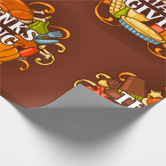 Happy Thanksgiving Day Food Wrapping Paper Cadeaupapier