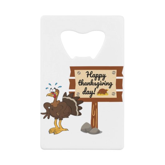 Happy Thanksgiving Day Funny Creditkaart Flessenopener (Voorkant)