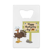 Happy Thanksgiving Day Funny Creditkaart Flessenopener (Achterkant)
