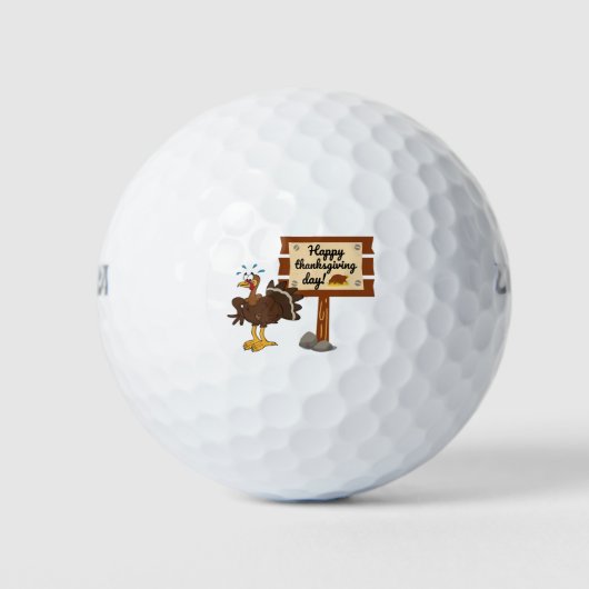 Happy Thanksgiving Day Funny Golfballen (Voorkant)