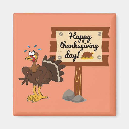 Happy Thanksgiving Day Funny Magneet (Voorkant)