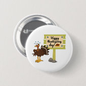 Happy Thanksgiving Day Funny Ronde Button 5,7 Cm (Voorkant /achterkant)
