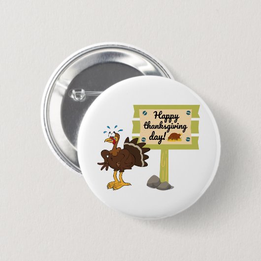 Happy Thanksgiving Day Funny Ronde Button 5,7 Cm (Voorkant /achterkant)