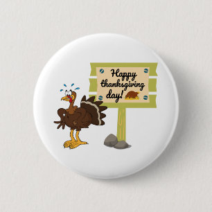 Happy Thanksgiving Day Funny Ronde Button 5,7 Cm