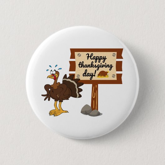 Happy Thanksgiving Day Funny Ronde Button 5,7 Cm (Voorkant)