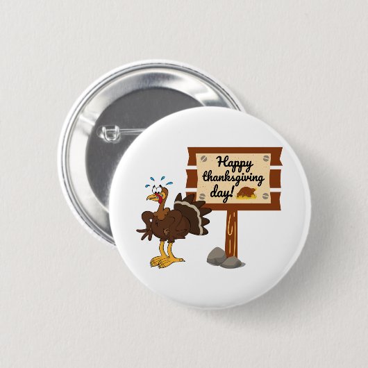 Happy Thanksgiving Day Funny Ronde Button 5,7 Cm (Voorkant /achterkant)