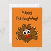 Happy Thanksgiving Day funny turkey bird custom Feestdagenkaart (Voorkant / Achterkant)