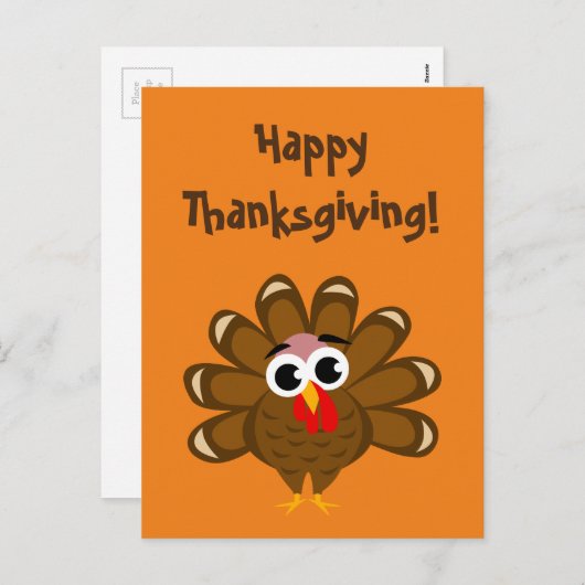 Happy Thanksgiving Day funny turkey bird custom Feestdagenkaart (Voorkant / Achterkant)