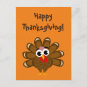 Happy Thanksgiving Day funny turkey bird custom Feestdagenkaart (Voorkant)