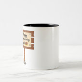 Happy Thanksgiving Day Funny Tweekleurige Koffiemok (Center)