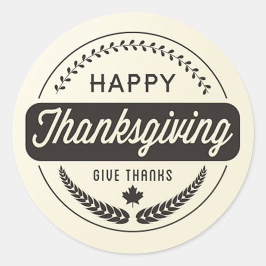 Happy Thanksgiving Day geeft Bedankt Ronde Sticker (Voorkant)