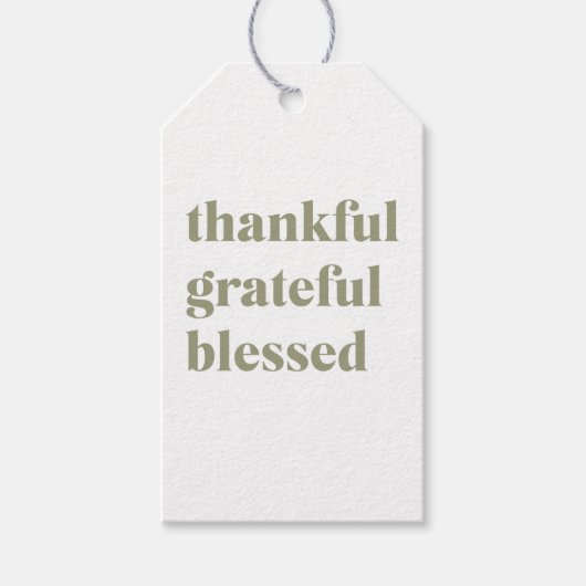 Happy Thanksgiving Day | Gelukkig Grateful Blessed Cadeaulabel (Voorkant)