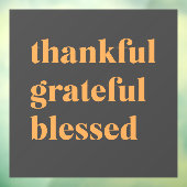 Happy Thanksgiving Day | Gelukkig Grateful Blessed Raamsticker (Vel 3)
