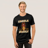 Happy Thanksgiving Day Gobble tot je wiebelt Tri-Blend Shirt (Voorkant volledig)