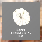 Happy Thanksgiving Day | Grijze pompoen Raamsticker (Vel 2)