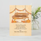 Happy Thanksgiving Day Holiday Card Feestdagenkaart (Staand voorkant)