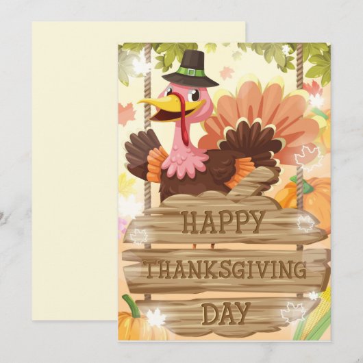 Happy Thanksgiving Day Holiday Card Feestdagenkaart (Voorkant / Achterkant)