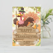 Happy Thanksgiving Day Holiday Card Feestdagenkaart (Staand voorkant)