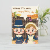 Happy Thanksgiving Day Holiday Card Feestdagenkaart (Staand voorkant)