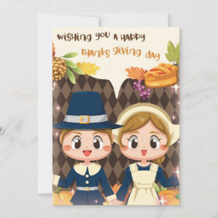 Happy Thanksgiving Day Holiday Card Feestdagenkaart