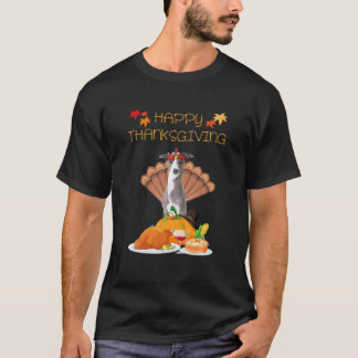 Happy Thanksgiving Day Italiaanse Greyhound Dog Fu T-shirt
