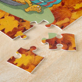 Happy Thanksgiving Day Jigzaag Puzzle Legpuzzel (Zijkant)