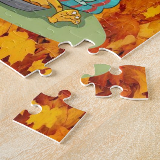 Happy Thanksgiving Day Jigzaag Puzzle Legpuzzel (Zijkant)