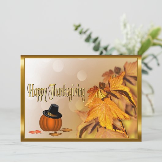 Happy Thanksgiving Day Kaart (Staand voorkant)