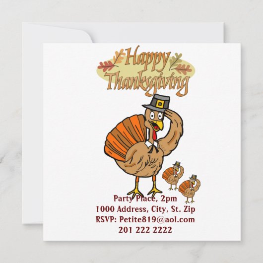 Happy Thanksgiving Day Kaart Invitation (Achterkant)