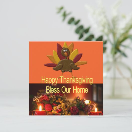 Happy Thanksgiving Day Kaart Invitation (Staand voorkant)