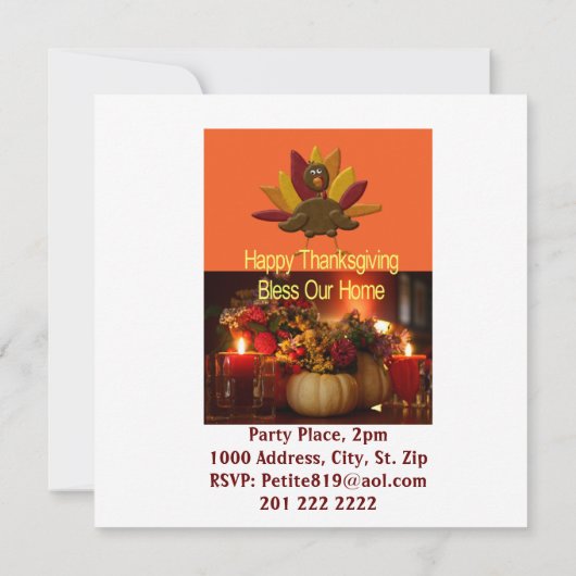 Happy Thanksgiving Day Kaart Invitation (Achterkant)