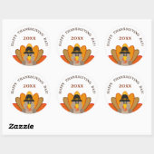 Happy Thanksgiving day-kalkoen grappig Ronde Sticker (Vel)