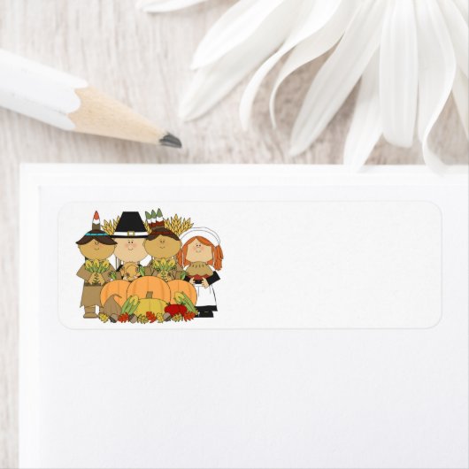 Happy Thanksgiving Day Kinderen Etiket (Insitu)