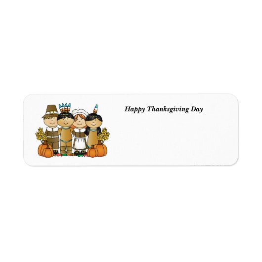 Happy Thanksgiving Day Kinderen Etiket (Voorkant)