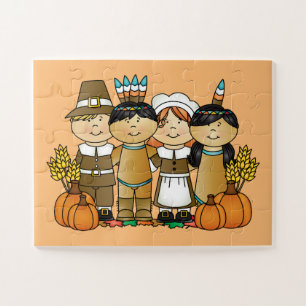 Happy Thanksgiving Day Kinderen Legpuzzel