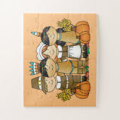Happy Thanksgiving Day Kinderen Legpuzzel (Verticaal)