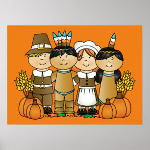 Happy Thanksgiving Day Kinderen Poster