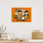 Happy Thanksgiving Day Kinderen Poster (Keuken)