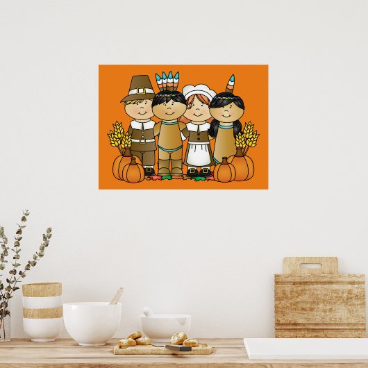 Happy Thanksgiving Day Kinderen Poster (Keuken)