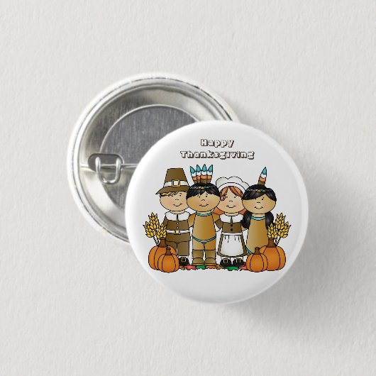 Happy Thanksgiving Day Kinderen Ronde Button 3,2 Cm (Voorkant /achterkant)