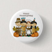 Happy Thanksgiving Day Kinderen Ronde Button 3,2 Cm (Voorkant)