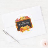 Happy Thanksgiving Day-kleurenbladeren Ronde Sticker (Envelop)