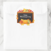 Happy Thanksgiving Day-kleurenbladeren Ronde Sticker (Tas)