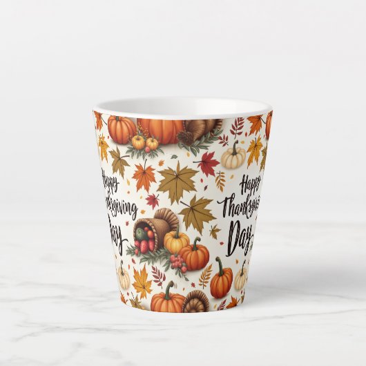 Happy Thanksgiving Day Latte Mok (Voorkant)