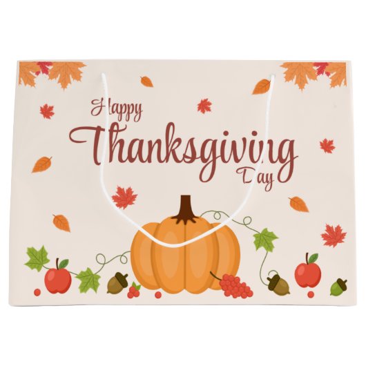Happy Thanksgiving Day party Groot Cadeauzakje (Voorkant)